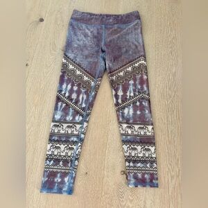 New Trendy Yoga or gym Capris with Elephant Pattern size S